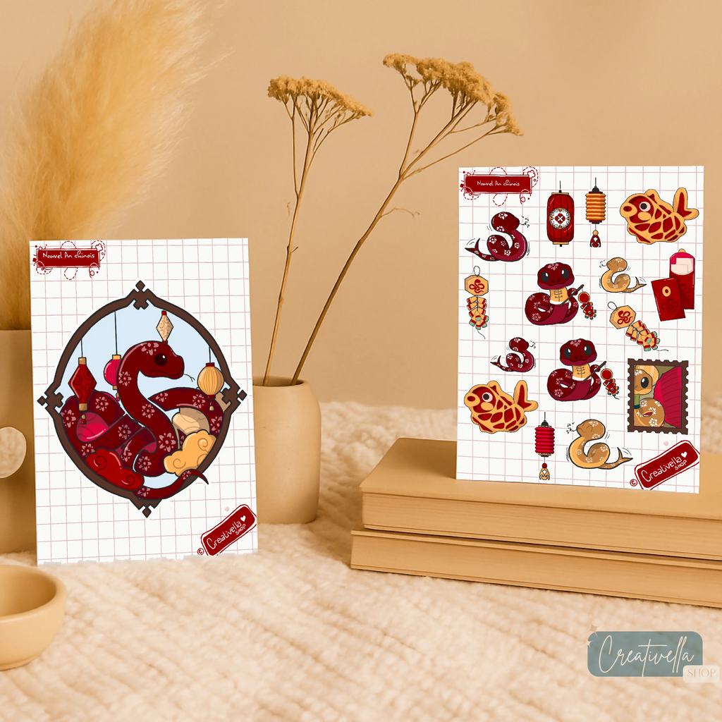 Asian Celebration Serpent de bois - Stickers - Creativella
