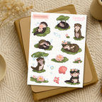 Loutre & nénuphars - Stickers