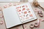 Mise en scène planche de stickers Cœurs Enlacés