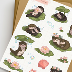 Zoom stickers Loutre & Nénuphars