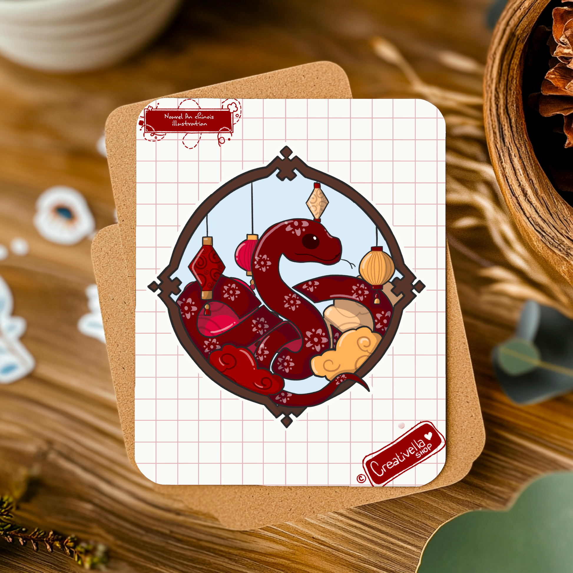Serpent de bois #1B - creativella